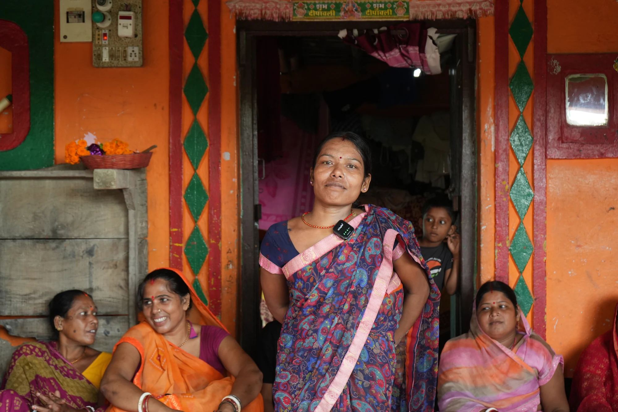 Bharti sharing her story in her village
